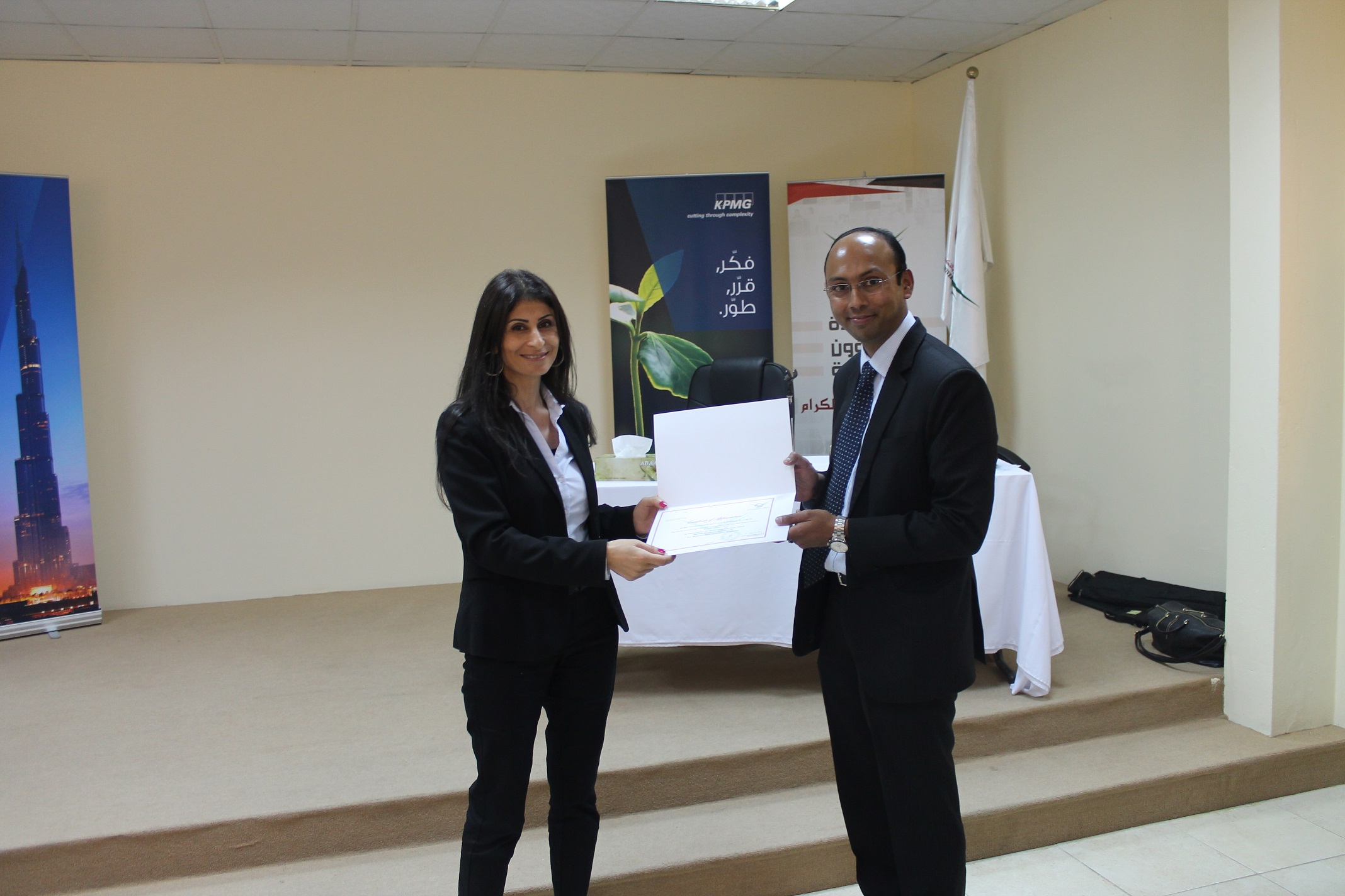 A lecture entitled "Working as a Checker after Graduation&rdquo; at Al Ain University 
