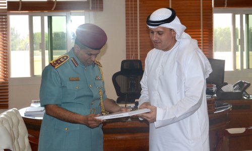 The Director of Al Ain Police Directorate meets the AAU Chancellor