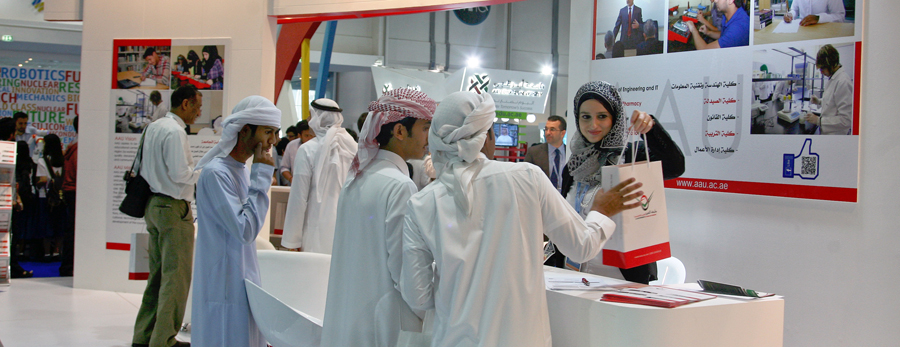 Nahyan Bin Mubarak Visits AAU Pavilion at NAJAH 2013